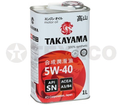 Масло моторное TAKAYAMA Adaptec 5W-40 A3/B4 SN/CF (1л)