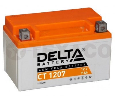Аккумулятор для мотоциклов Delta CT 1207 7А/ч (AGM)