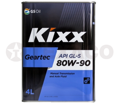 Масло трансмиссионное Kixx Geartec 80W-90 GL-5 (4л)