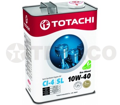 Масло моторное TOTACHI Eco Diesel 10W-40 CI-4/CH-4/SL (4л) полусинтетика