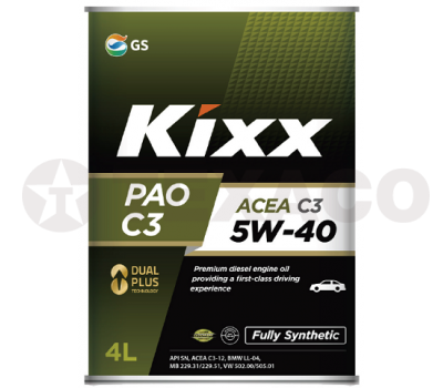 Масло моторное KIXX PAO 5W-40 SN/CF/C3 (4л) синтетическое