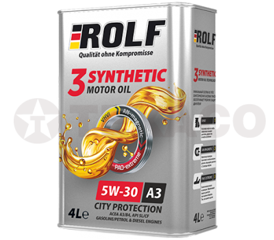 Масло моторное ROLF 3-SYNTHETIC 5W-30 A3/B4/SL/CF (4л) синтетическое