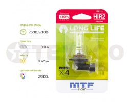 Лампа галогенная MTF HIR2 12V-55W Standard+30% (9012)