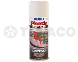 Краска-спрей для пластика ABRO белый глянец (227г)