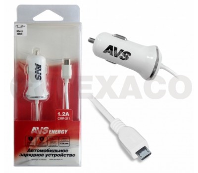 Автомобильное зарядное устройство AVS с micro USB (1.2А) CMR-211